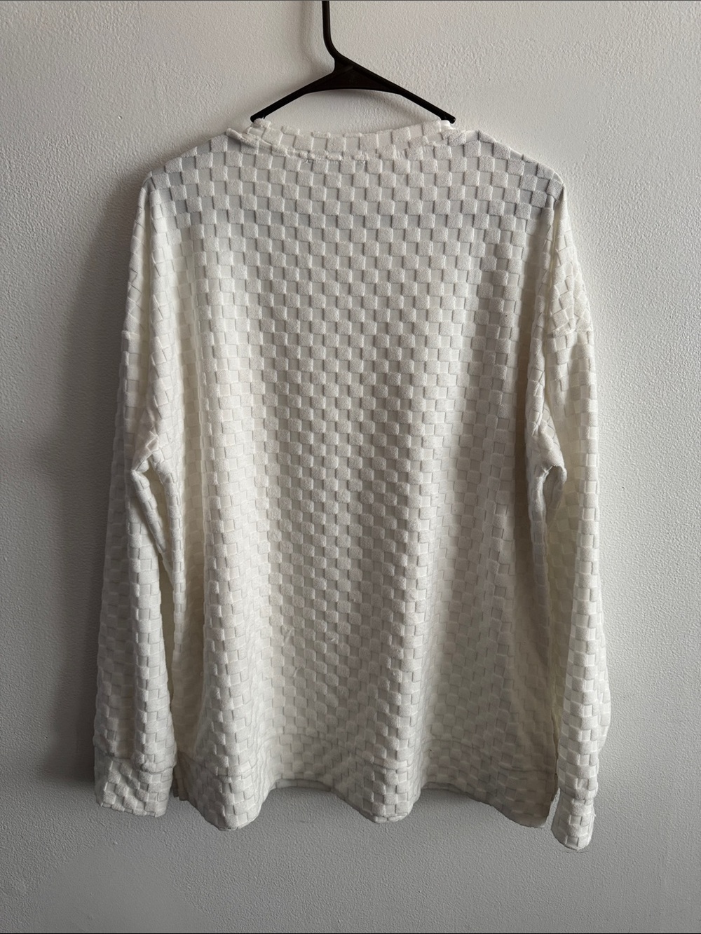 Automet Trendy White Textured Checkered Crewneck size XL - Picture 4 of 4